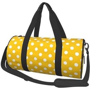 Gele stip, grote capaciteit reizen plunjezak ronde handtas sport reistas draagtas fitness tas, zoals afgebeeld, Eén maat