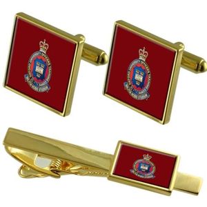 Army Officer Training Corps Oxford Tie Clip Manchetknopen Geschenkdoos Set, Eén maat, Messing, Geen edelsteen
