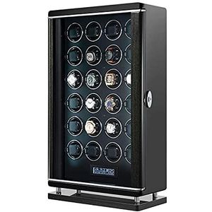 Watch Winder met superstille motor Slimme vingerafdruk ontgrendelen LCD met aanraakscherm met afstandsbediening Blauw LED-licht 6 beschikbare modi Opbergdoos