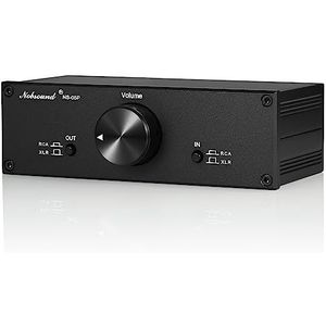 Nobsound Mini volledig gebalanceerd/single-end passieve preamp; Hi-Fi pre-versterker; XLR/RCA volumeregelaar voor actieve monitor luidsprekers (zwart)