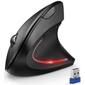 TECKNET Ergonomische muis, draadloze Bluetooth verticale muis (BT 5.0+BT 3.0+2.4G), 6 standen tot 4800 DPI, optische stille draadloze muis voor laptop/PC/Mac/tablet/iPad (Win/Android/iOS), 6 toetsen