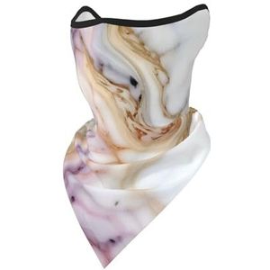 UVBDF Rood wit marmeren patroon gezichtsbedekking sjaal, ademend voor hardlopen kamperen klimmen