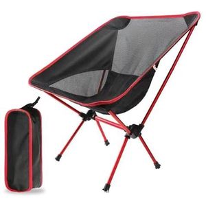 DPNABQOOQ Afneembare draagbare opvouwbare maanstoel buiten campingstoelen strand visstoel ultralichte reizen wandelen picknick stoel gereedschap (maat: rood)