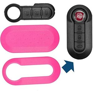 Autosleutels Set Faceplate Cover Roze + keypad compatibel met Fiat 500 Punto Doblo