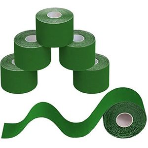 BB Sport 6 Stuck Kinesiology Tape 5 m x 5 cm Vele Kleuren E-book Applicatie Brochure Elastiek Spirien Tape Kinesiotape Set, Kleur:Groen