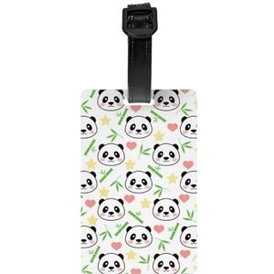 Bagagelabel voor koffer koffer tags identificatoren voor vrouwen mannen reizen snel ter plaatse bagage koffer schattige panda bamboe ster