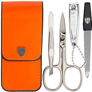 Drei Schwerter - Capri - 4-delige Nagelverzorgingsset - Oranje - Kunstleer