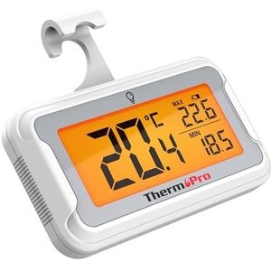 ThermoPro TP 110 koelkastthermometer, digitale waterdichte koelkastthermometer, vriezerthermometer met LCD-scherm