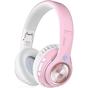 Riwbox TX8 Bluetooth-hoofdtelefoon met aanraakbediening, matte afwerking, premium draadloze opvouwbare hoofdtelefoon met microfoon TF-kaartsleuf voor mobiel/tv/pc/thuiskantoor (roze)