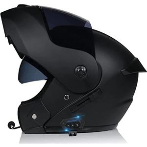 Modulair volledig gezicht met dubbel vizier voor volwassenen Bluetooth-motorhelmen DOT-certificering Opklapbare toerhelmen Ingebouwde Bluetooth-headset met microfoon voor automatisch beantwoorden