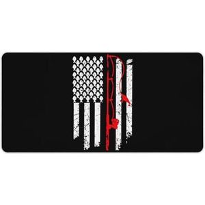 Retro USA Vlag Bass Vissen Mode Bureau Muismat Antislip Gaming Muismat Accessoires Decor 30x60cm