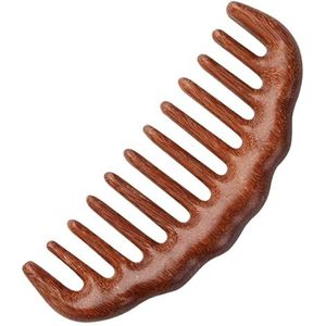 Xiuyong Houten haarkamset, bezorgkam, brede getande massagekam, bruin, 1 pak (One Size A1)