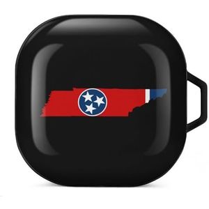 Tennessee vlag oortelefoon hoesje compatibel met Galaxy Buds/Buds Pro schokbestendig hoofdtelefoon hoesje zwart stijl