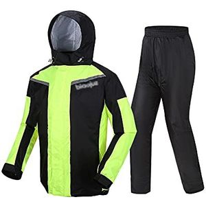 Motorfiets Regenpak Voor Regen Heren Dames,Waterdicht pak,Hoge Zichtbaarheid Winddichte Regenjas met Capuchon Werk Motorfiets Golf Vissen,Groen,XL