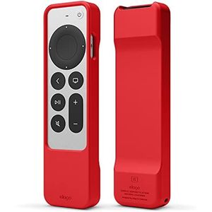 elago R1 Case Compatibel met Apple TV 4k Siri Afstandsbediening 3e Generatie(2022) en 2e Generatie (2021)–Magneettechnologie, Koord Inbegrepen, Goede Schokabsorptie, Volledige Toegang (Rood)