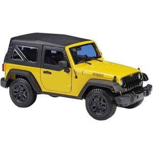 Model Speelgoedauto Voor Jeep 1:18 simulatie legering model auto speelgoed simulatie binnendeur te openen metalen model (Color : 2014 Wrangler Hardtop Yellow)