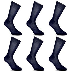 LANCETTI 6 paar klassieke elegante herensokken, kort van Schotlandgaren, Made in Italy, 6 paar nachtblauw, 42-44 Corta