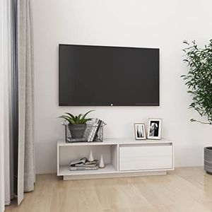 SMTSEC TV Kast Wit 110x30x33,5 cm Massief grenenhout