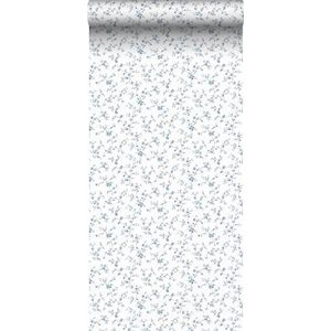 behang bloemetjes blauw en wit 53 cm x 10 m - van Sanders & Sanders