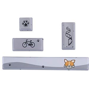 Mechanische toetsenborddop, Little Grey Dog Pattern Keycap, Space + ESC + Enter + Numpad Enter Key Caps(grijs hondenpatroon)