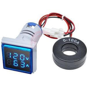 UGCMAFWLU AC 50V-500V 0-100A digitale voltmeter ampèremeter spanning stroommeter volt versterker tester detector monitor voor LED-licht (kleur: blauw)