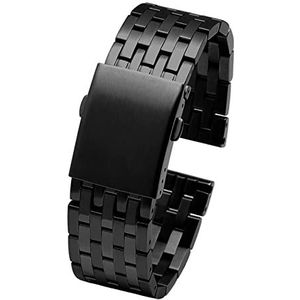 EDVENA Roestvrijstalen Horlogeband Compatibel Met Diesel DZ4316 DZ7395 7305 4209 4215 Heren Metaal Massief Pols Horlogeband Armband 24mm 26mm 28mm 30mm (Color : B Black, Size : 30mm)