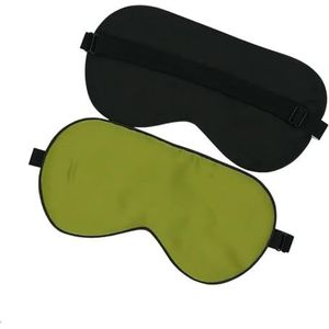 Moerbei Zijde Slaap Oogmasker Volwassen Zachte Blinddoek Gladde Oogdekking Slapen Elastische Band (Groen, 2 stuks)