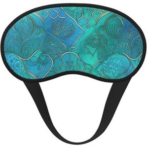 Turquoise patroon slaapmasker voor zijslaper, lichtblokkerende nachtmaskers voor slapen oogmasker voor vrouwen mannen oogbedekking zachte comfortabele oogschaduw voor reizen, dutje