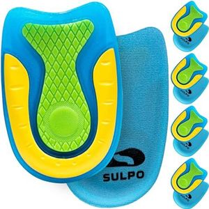 Sulpo Spornfix Gel hielspoor inlegzolen, 4 paar hielspoor voor het verlichten van plantaire fasciitis, hielspoor en achillepijn, maat S (36-39)