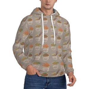 Jkkghll Ei Cup Noodle Ramen Print Mannen Hooded Warme Lichtgewicht Trui Voor Winter Herfst En Lente Casual Wear, Zwart, XS