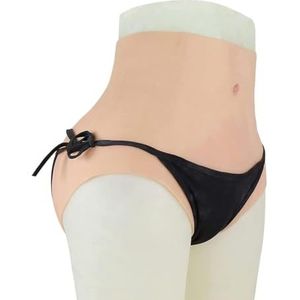 FSYH Realistische siliconen nep vagina slipjes, hoge taille nep kontvergroter ondergoed heren verbergende gaff shorts voor cosplay,Nude,Basic