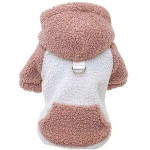 Dierenkleding Warm fleece sweatshirt Geborsteld sweatshirt Hondenkleding Huisdieraccessoires Dierensieraden Schattige honden (Color : Pink, Size : L)