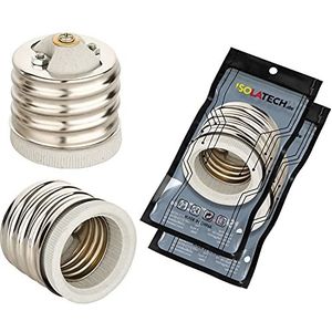 ISOLATECH 2st E40 naar E27 adapter fitting voor E27 fitting LED converter voor spaarlampen (max. 250V/2A) gloeilampen keuken badkamer plafond installatie keramische basis hittebestendig