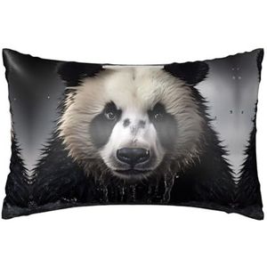 Panda In The Water satijnen kussensloop, slaapkamer zachte kussensloop met verborgen rits faux zijden stof voor haarverzorging 1 st 20x30 inch
