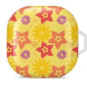 Mooie flora oordopjes hoesje compatibel met Samsung hard shell beschermhoes wit stijl