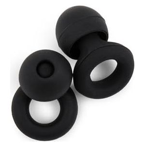 ZenPods geluidsreductie-oordopjes - voor slaap, geluidsgevoeligheid, concerten, werk, reizen, hypoallergeen, herbruikbaar, siliconen, draagtas, 4 maten XS/S/M/L, 20-28dB - zwart