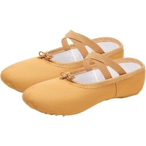 Zwarte Ballet Schoenen 1 Paar Kinderen Oefenen Ballerina Schoenen Canvas Zachte Zool Ballerina Ballet Dans Slippers Ballet Schoenen Vrouw Meisjes Dans Schoenen Ballet, Bruin, 26 EU