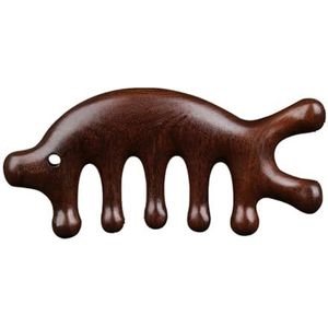 1 st natuurlijke houten kam lichaam meridiaan massage antistatische no-haken brede tand kam voor vrouwen meisje steil krullend haar (maat : 7)