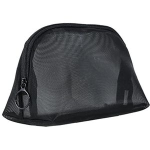 Sanfly 1 stuk zwart mesh cosmetische tas mesh make-up case mesh rits zakje voor kantoor reizen accessoires