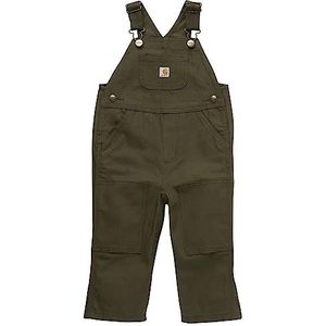 Carhartt Latzo-overall van zeildoek voor baby's, jongens, losse pasvorm, olijfgroen, 9 Maanden