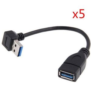 superior ZRL® USB 3.0 hoek rechte 90 graden verlengkabel stekker op bus adapter kabel, lengte: 15 cm