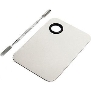 Roestvrij staalmake-up die het Mengen zich Palet met Spatel Kosmetisch Hulpmiddel mengen