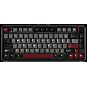 QPSJXN 75 Cent Layout Mechanische Toetsenbord met Bluetooth Bekabelde Hot Swap Joint en 24 GHz draadloze connectiviteit met een TFT-scherm (zwart rood)