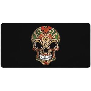 Rose Skull Dag van de Dode Mode Bureau Muismat Antislip Gaming Muismat Accessoires Decor 30x60cm