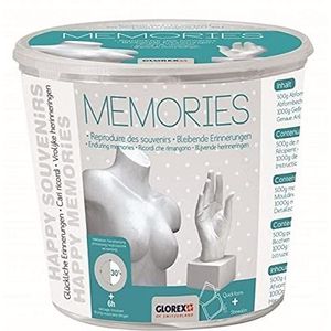 Glorex 6 2704 011 Afvormset Memories Cadeaupakket, Complete Set Voor Het Afvormen en Gieten van Grotere Objecten, Wit
