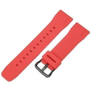 Siliconen Horlogeband geschikt for Casio PRG-650 PRW-6600 Prg600 Protrek Serie Bergbeklimmen Waterdicht Transpiratie Horlogeband 24mm (Color : Red-Black-K5, Size : 24mm)