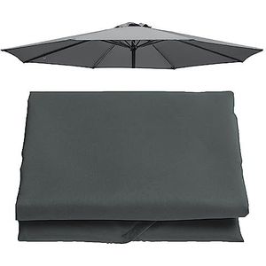 6 ribben/8 ribben paraplu luifel omruildoek parasoldoek voor vervanging paraplu Top stof, 2m/2.7m/3m ronde Parasol doek vervangende Cover, tuin patio paraplu vervangende luifel (Color : Dark Grey, S