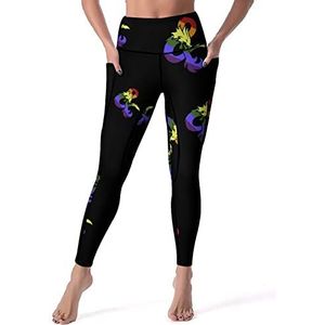 Dragons Gay Pride Regenboog Vlag Vrouwen Yoga Broek Hoge Taille Leggings Buikcontrole Workout Running Leggings M