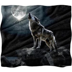 YTYVAGT Gooi deken voor bank, dekens voor vrouwen, wolf maan melkweg, 59x78 inch