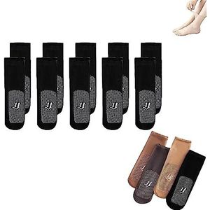 Onzichtbare Slipvrije Sokken Van Kristalzijde, Zomer Zachte Zijde Sheer Tulle Enkelsokken Voor Vrouwen(10pairs(black))